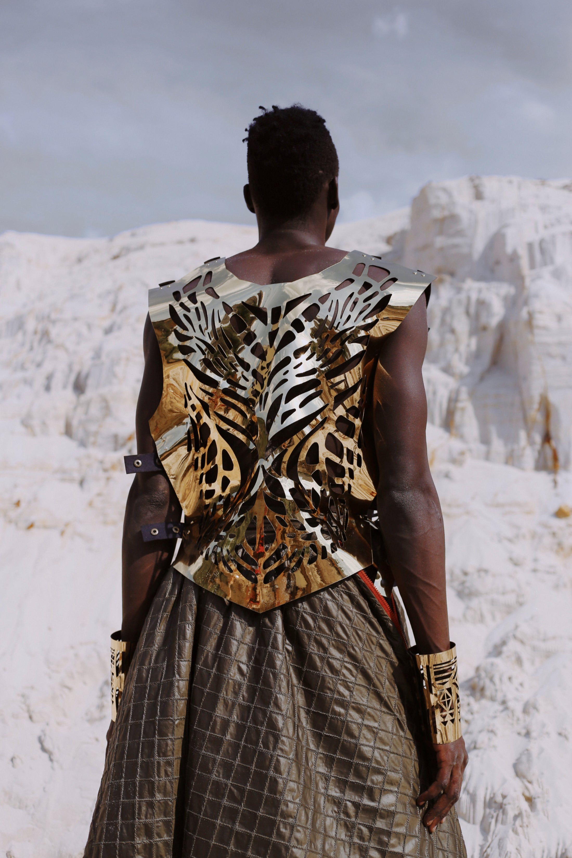 Mirror leather vest