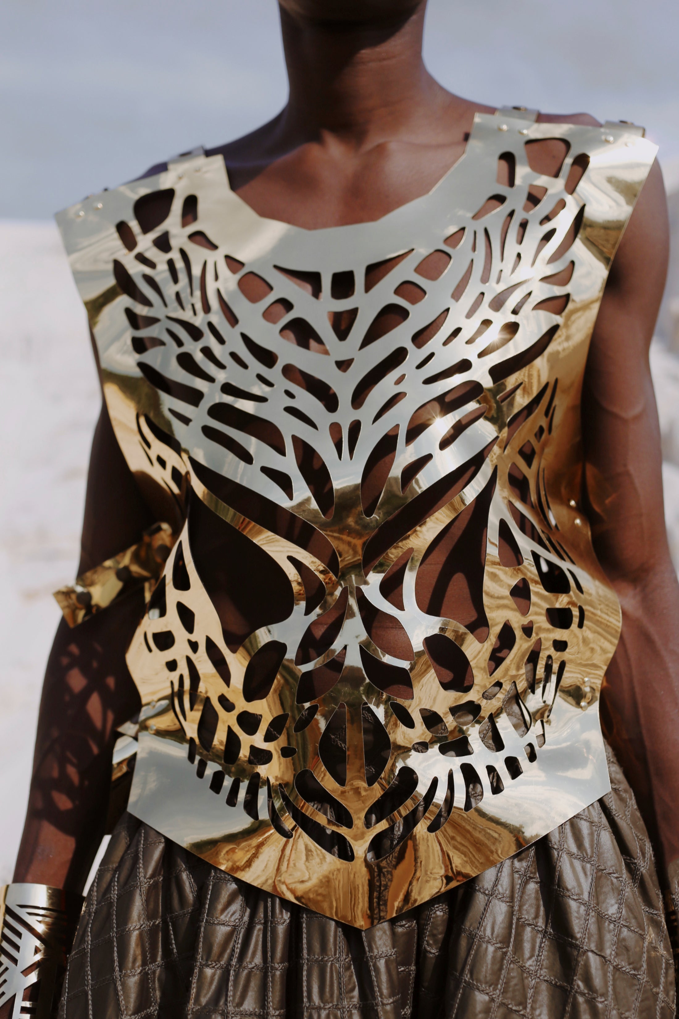 Mirror leather vest