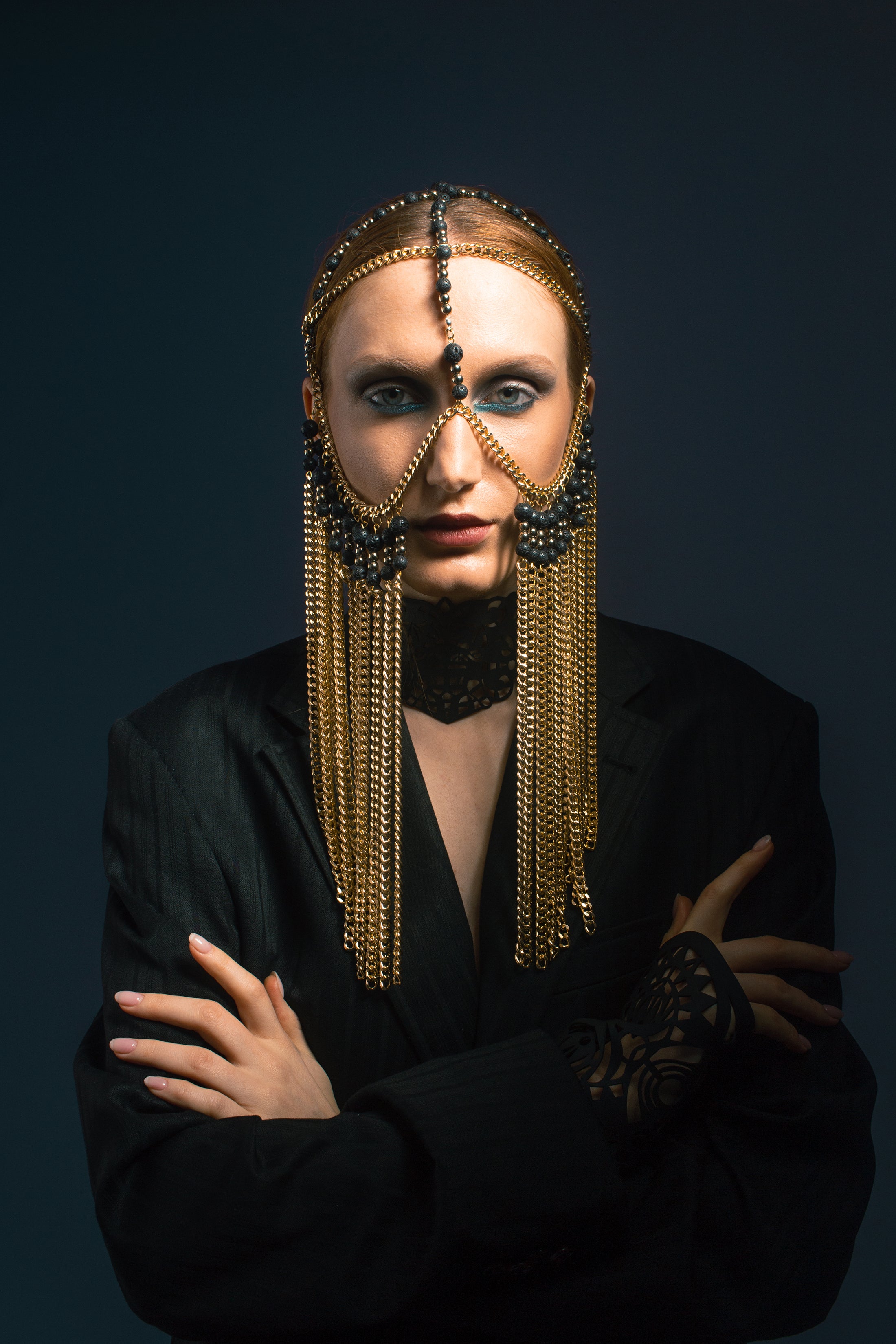 Gold chain mask