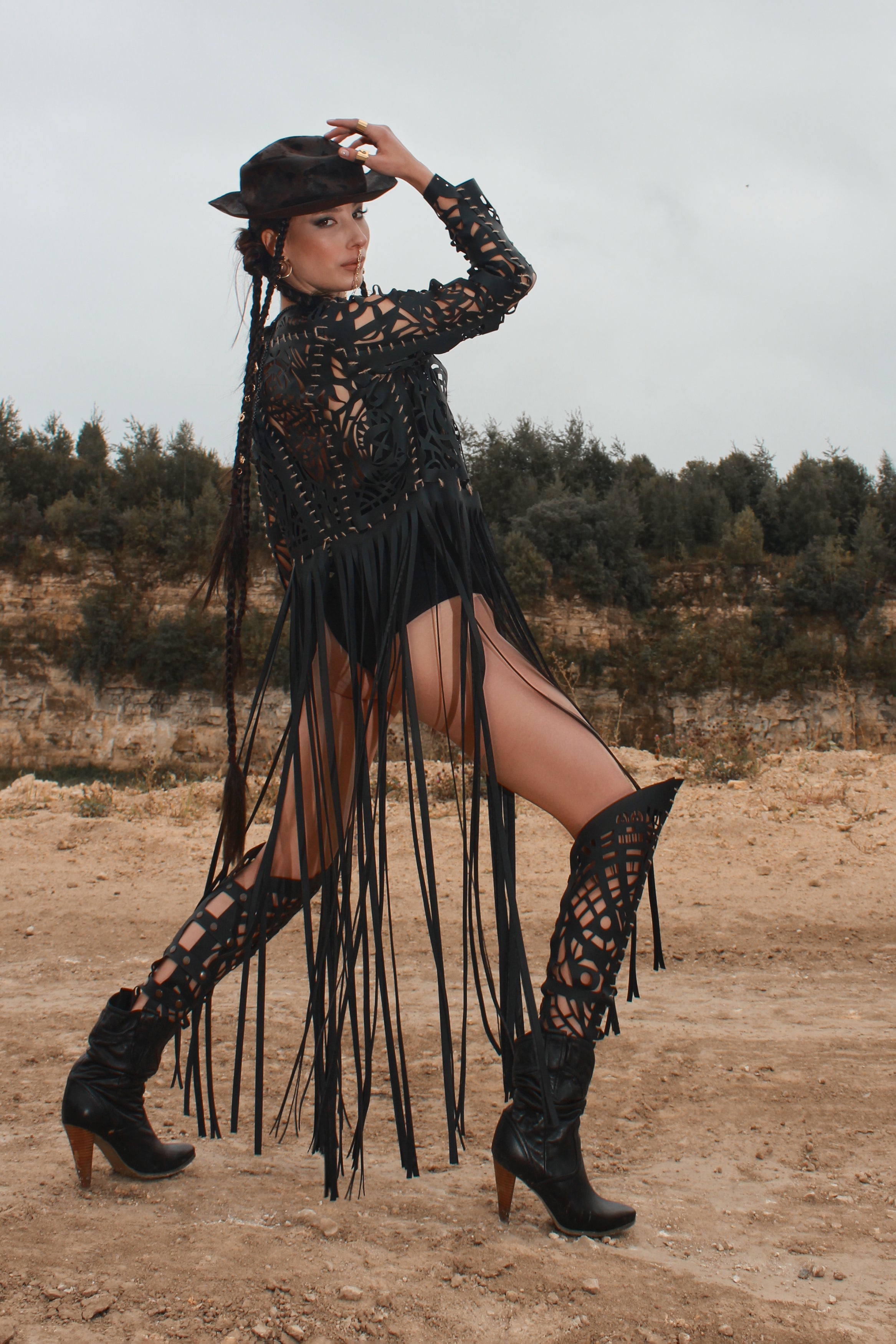Carved Jacket with fringe