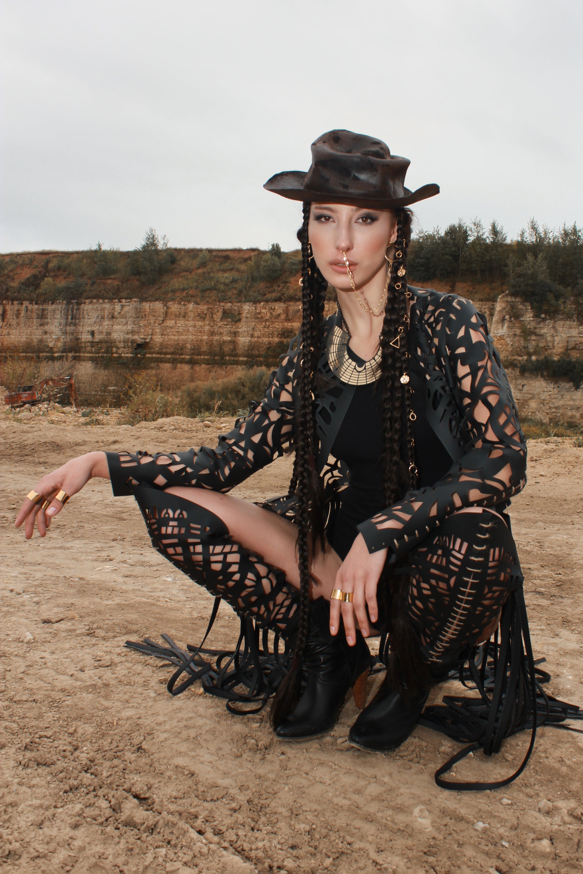 Carved Jacket with fringe