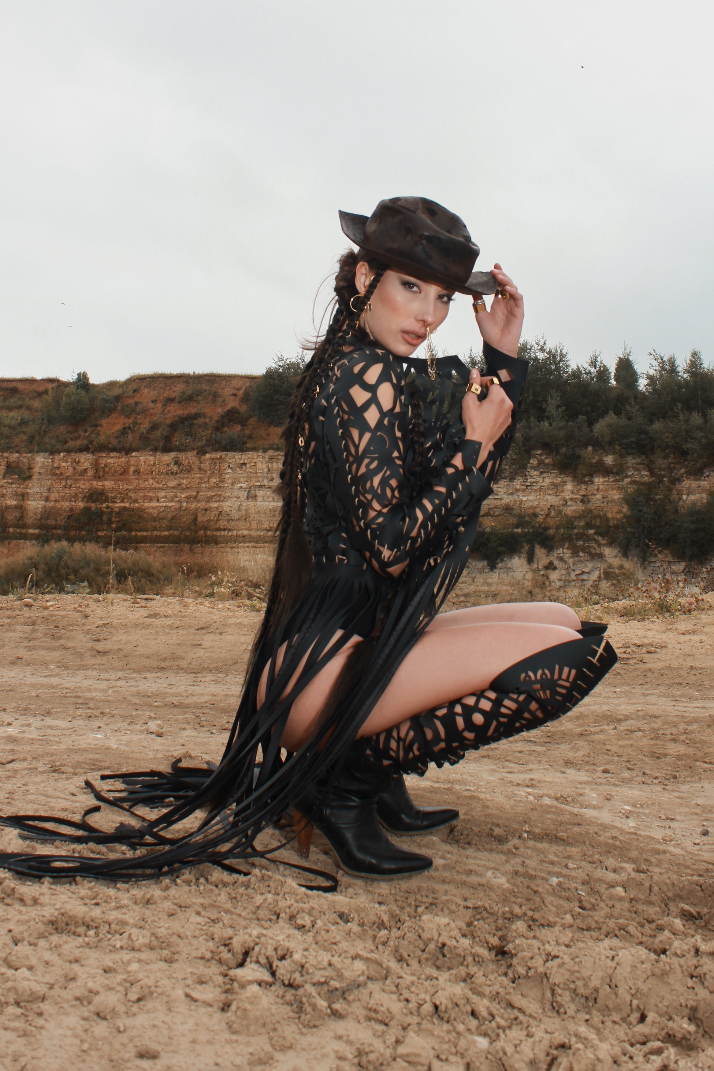 Carved Jacket with fringe