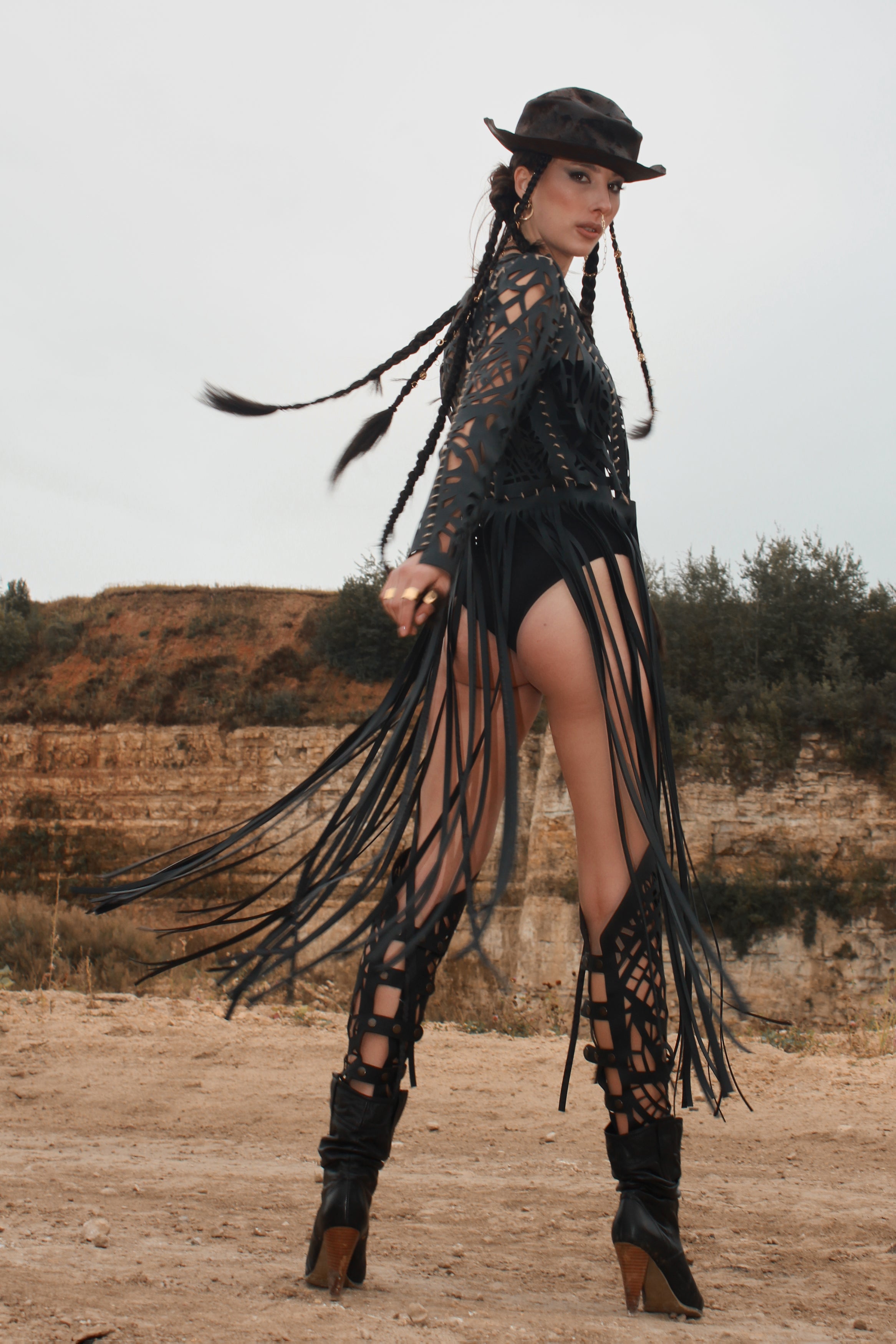 Carved Jacket with fringe