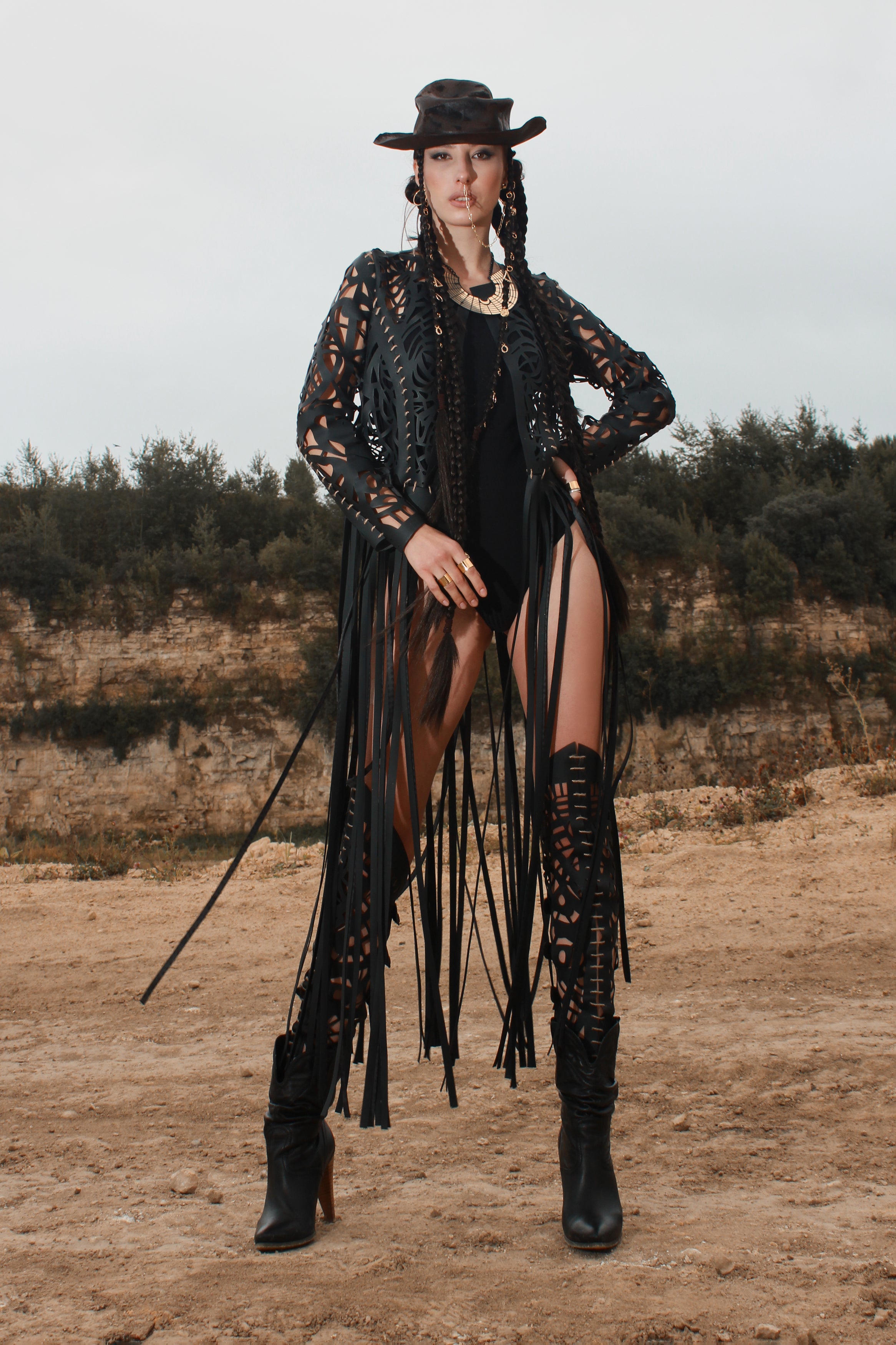 Carved Jacket with fringe