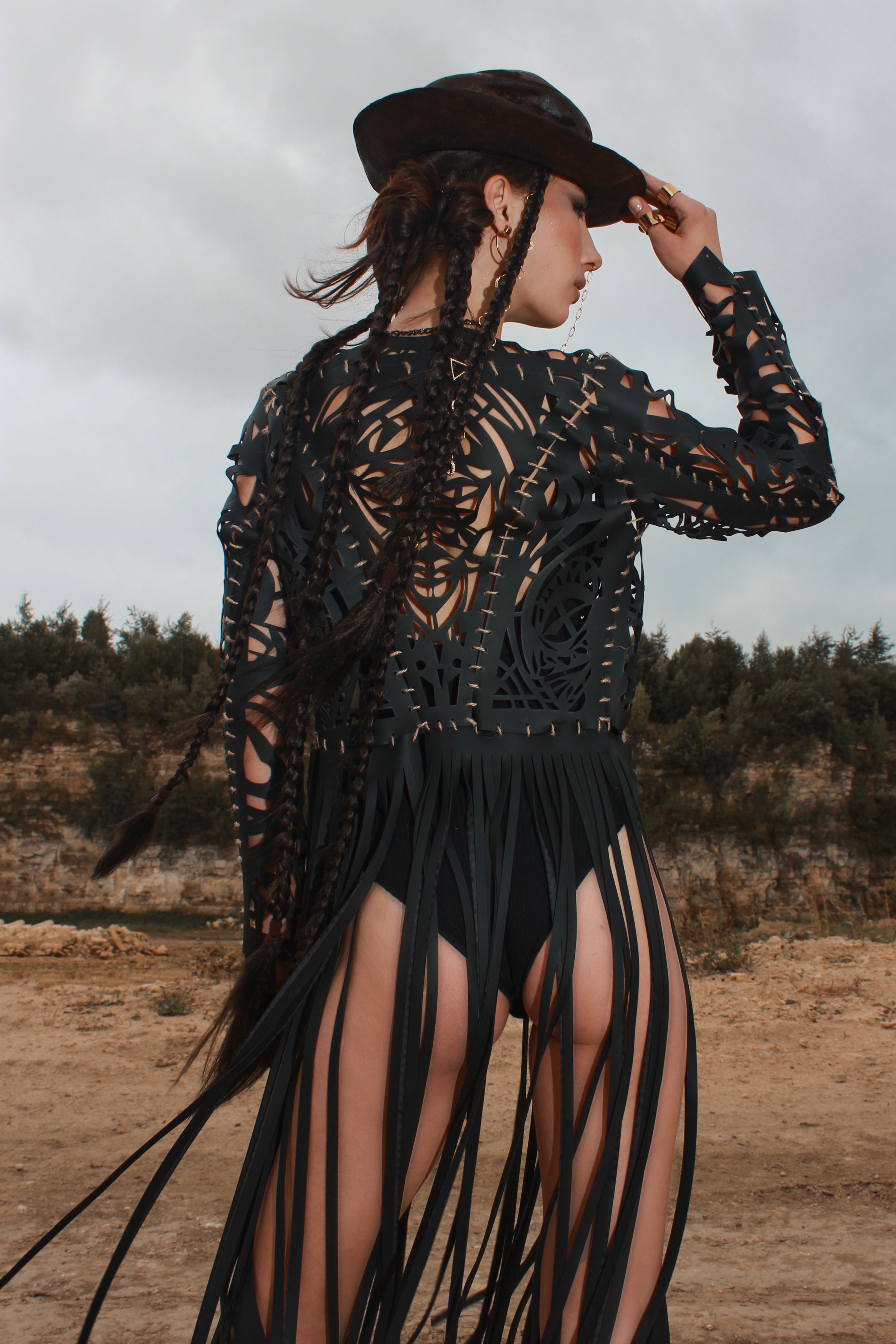 Carved Jacket with fringe