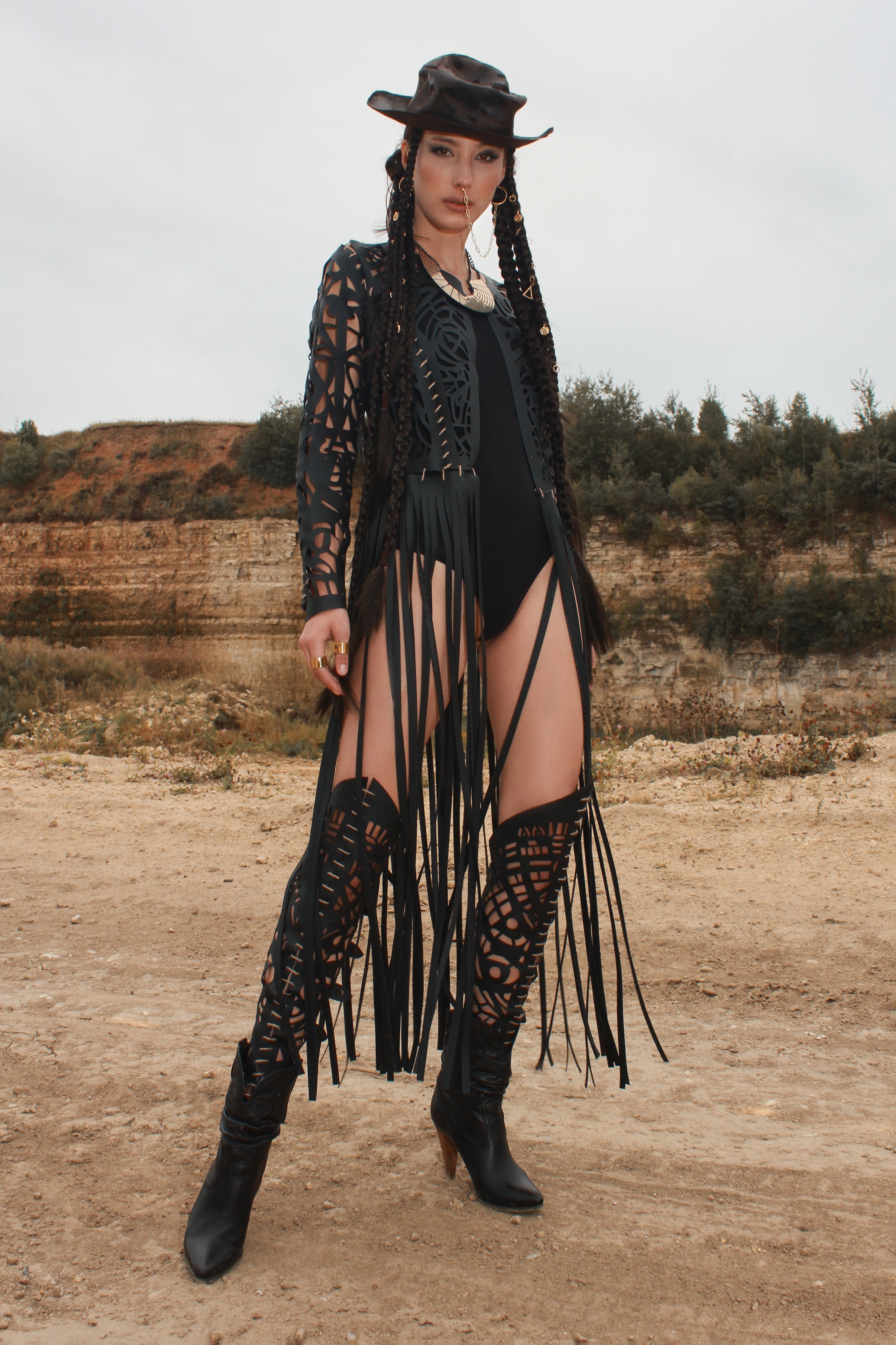 Carved Jacket with fringe