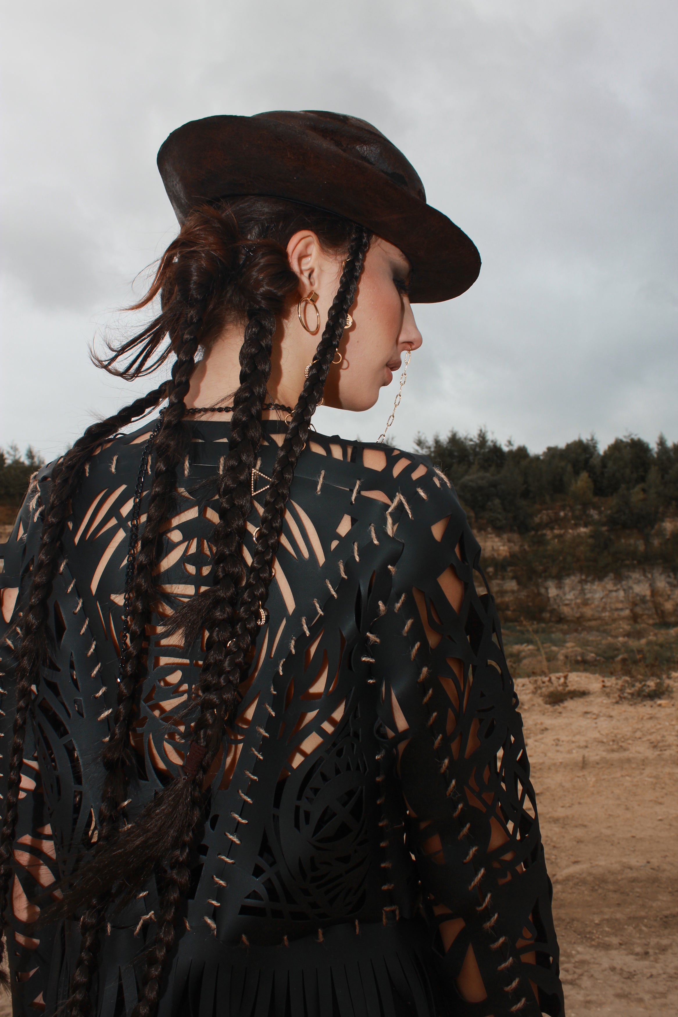 Carved Jacket with fringe